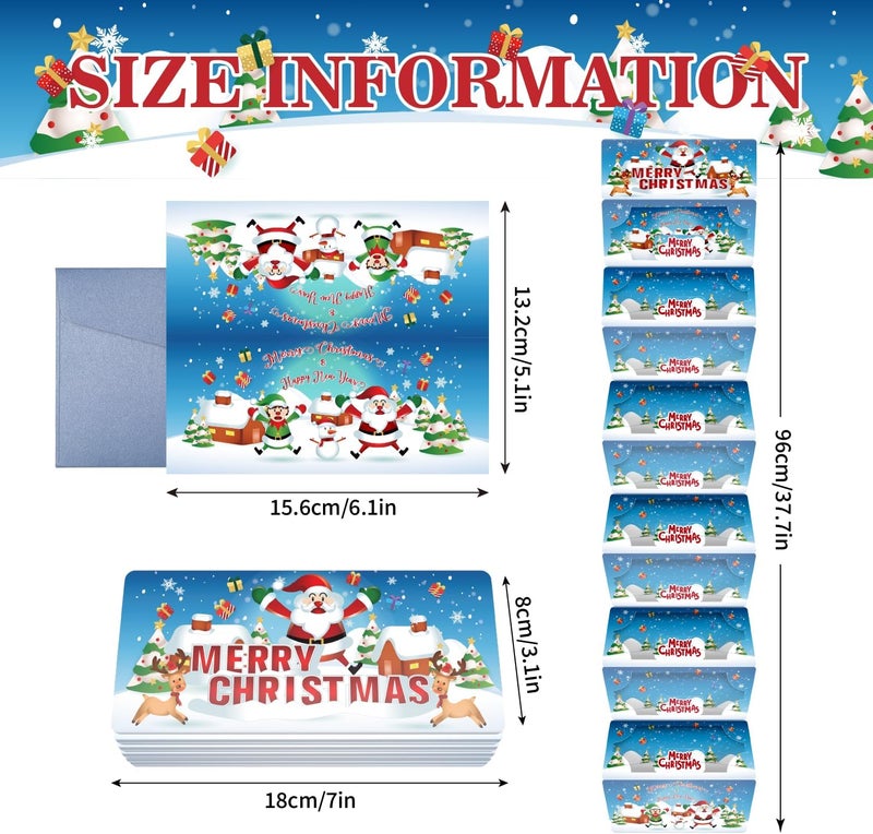 XiaosRen Blue Christmas Envelope Money Holder with 10 Slots, Surprise Cash Gift Card Holders for Men Women Girls Boys Xmas Party Supplies. - Image 2